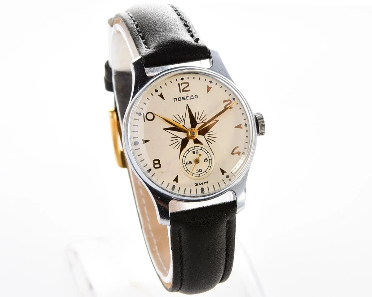Rare! Excellent vintage Soviet mechanical watch Pobeda Star, 2nd quarter 1953