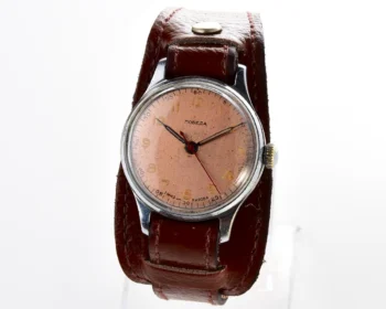 Rare! Vintage Pobeda watch with central seconds hand, bronze dial & uncommon hermetic case, from 3rd quarter of 1954