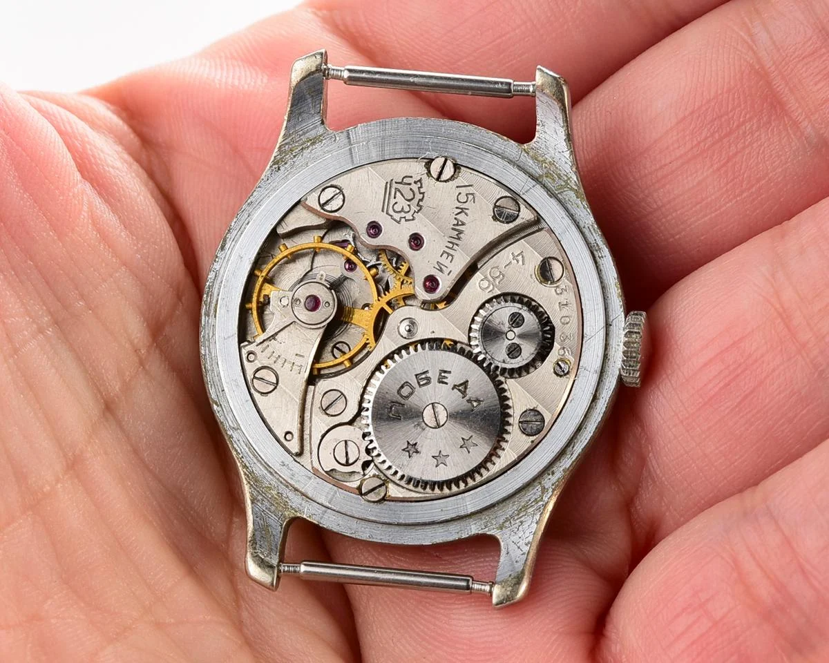 Vintage Soviet mechanical Pobeda wrist watch, from 1955