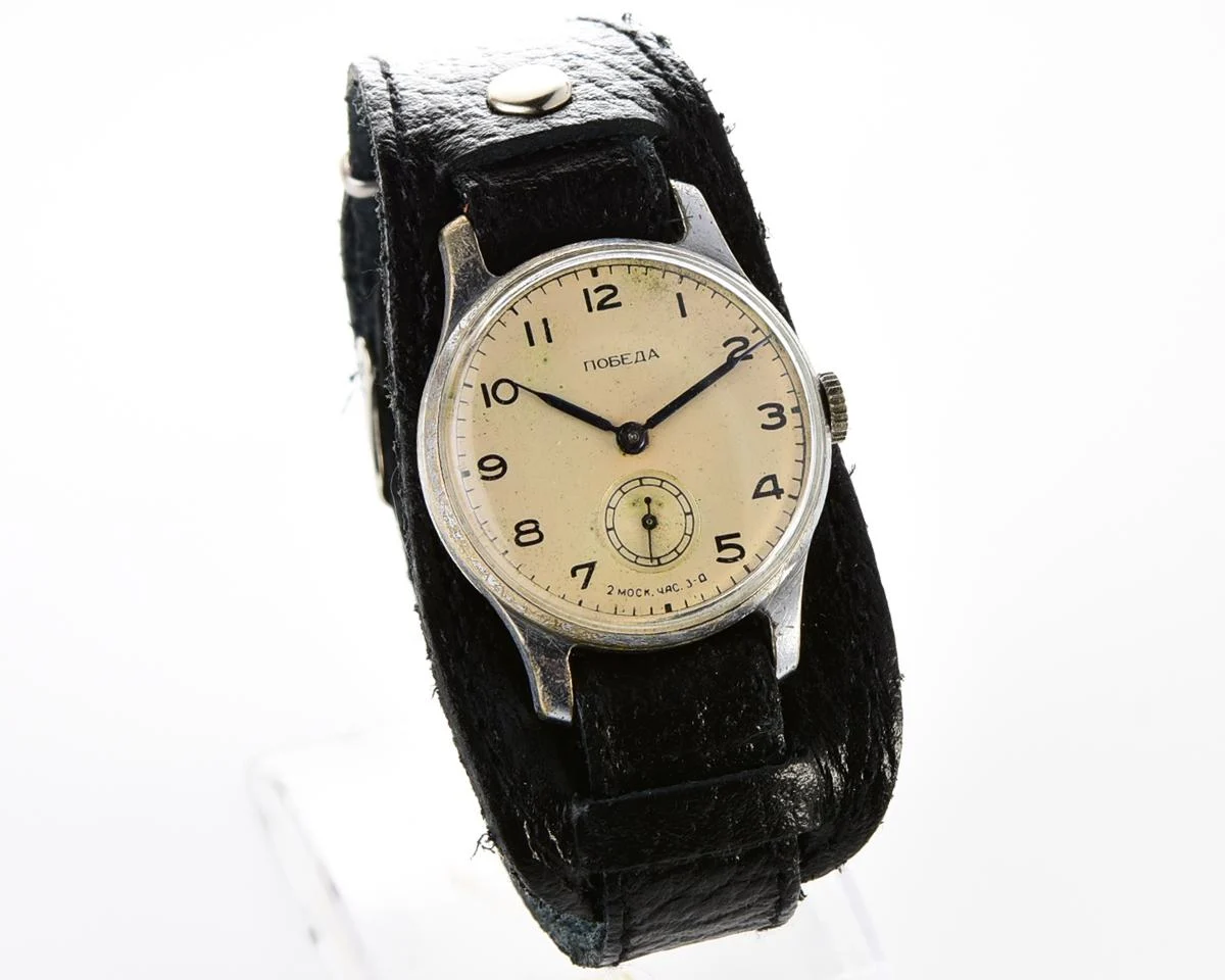 Vintage Soviet mechanical Pobeda wrist watch, from 1955