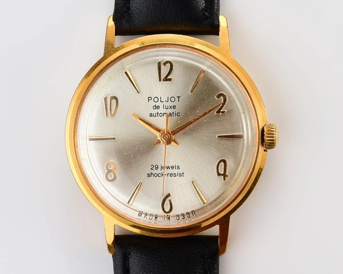 Beautiful automatic vintage gold-plated watch Poljot De Luxe!