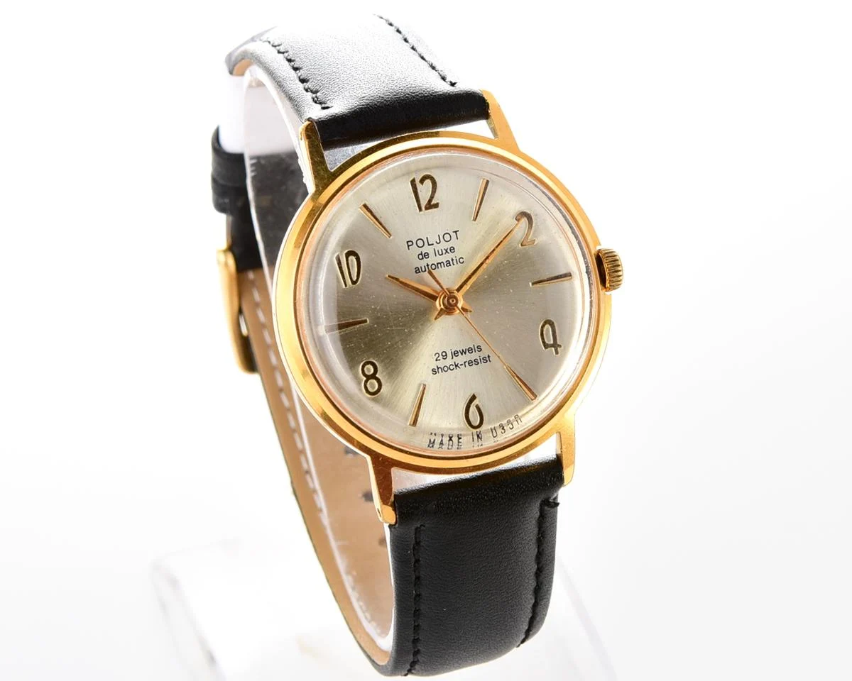 Beautiful automatic vintage gold-plated watch Poljot De Luxe!
