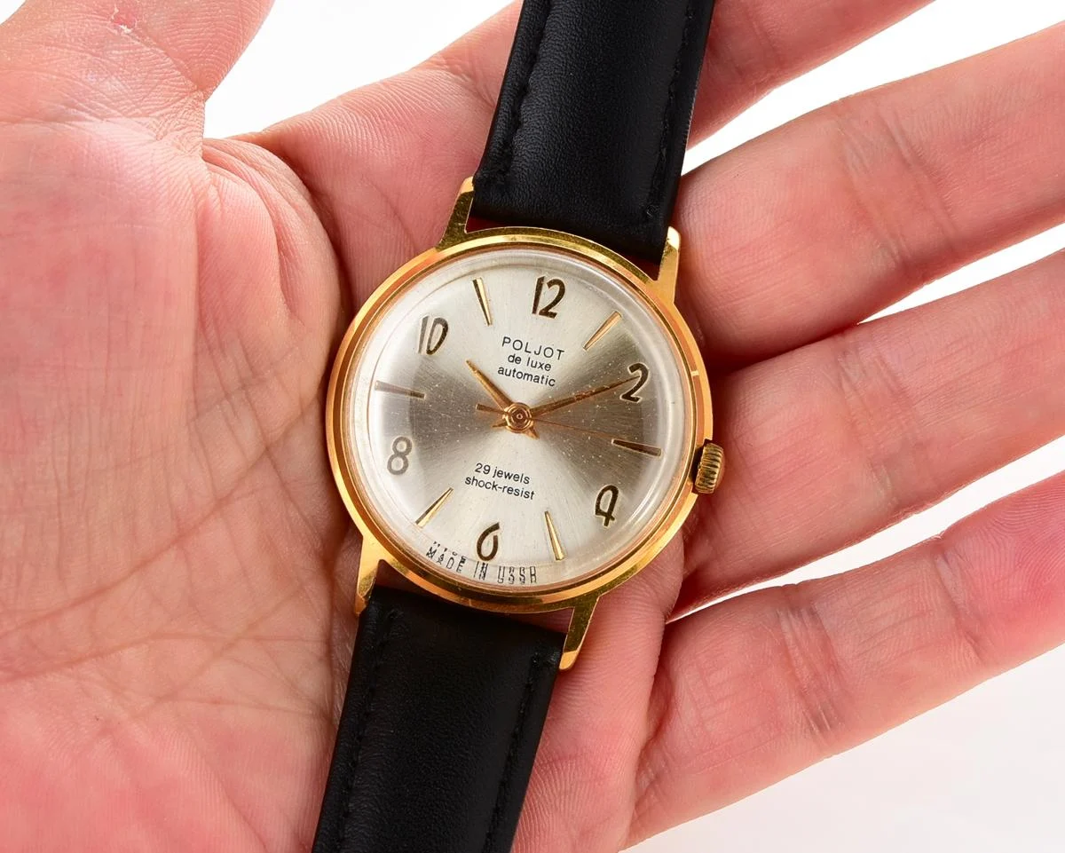 Beautiful automatic vintage gold-plated watch Poljot De Luxe!