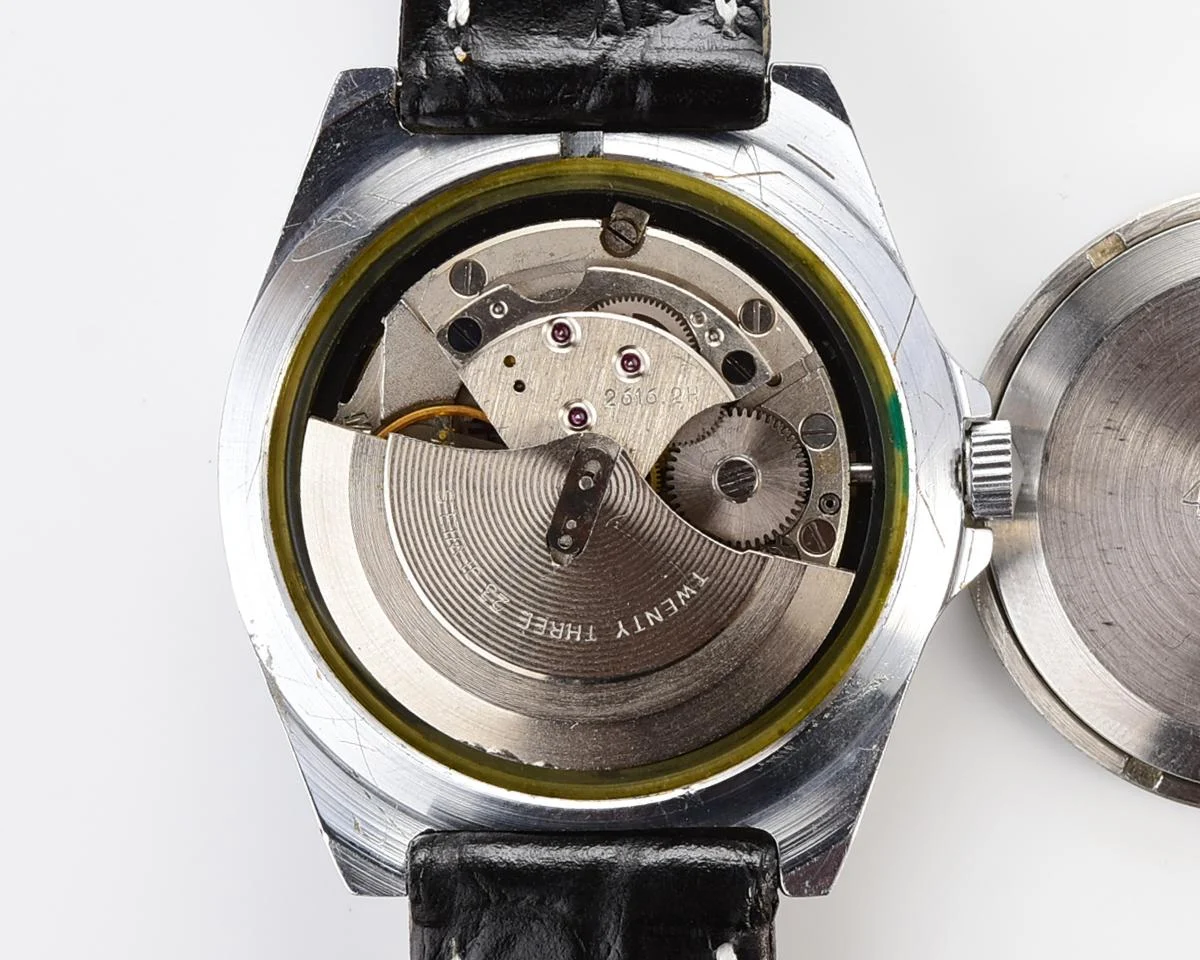 Soviet Poljot mechanical wrist watch with automatic self winding movement