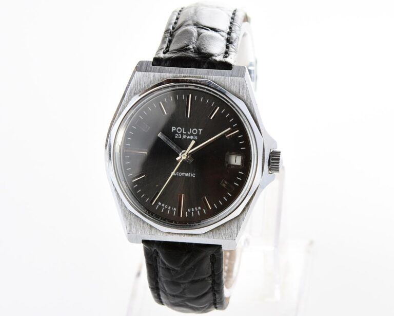 Soviet POLJOT mechanical wrist watch with automatic self winding movement
