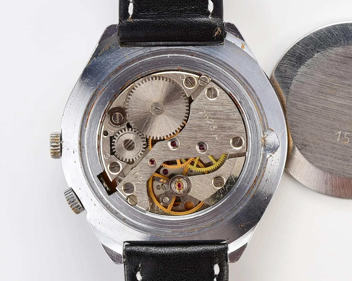 Vintage mechanical Raketa watch with 24 hours dial