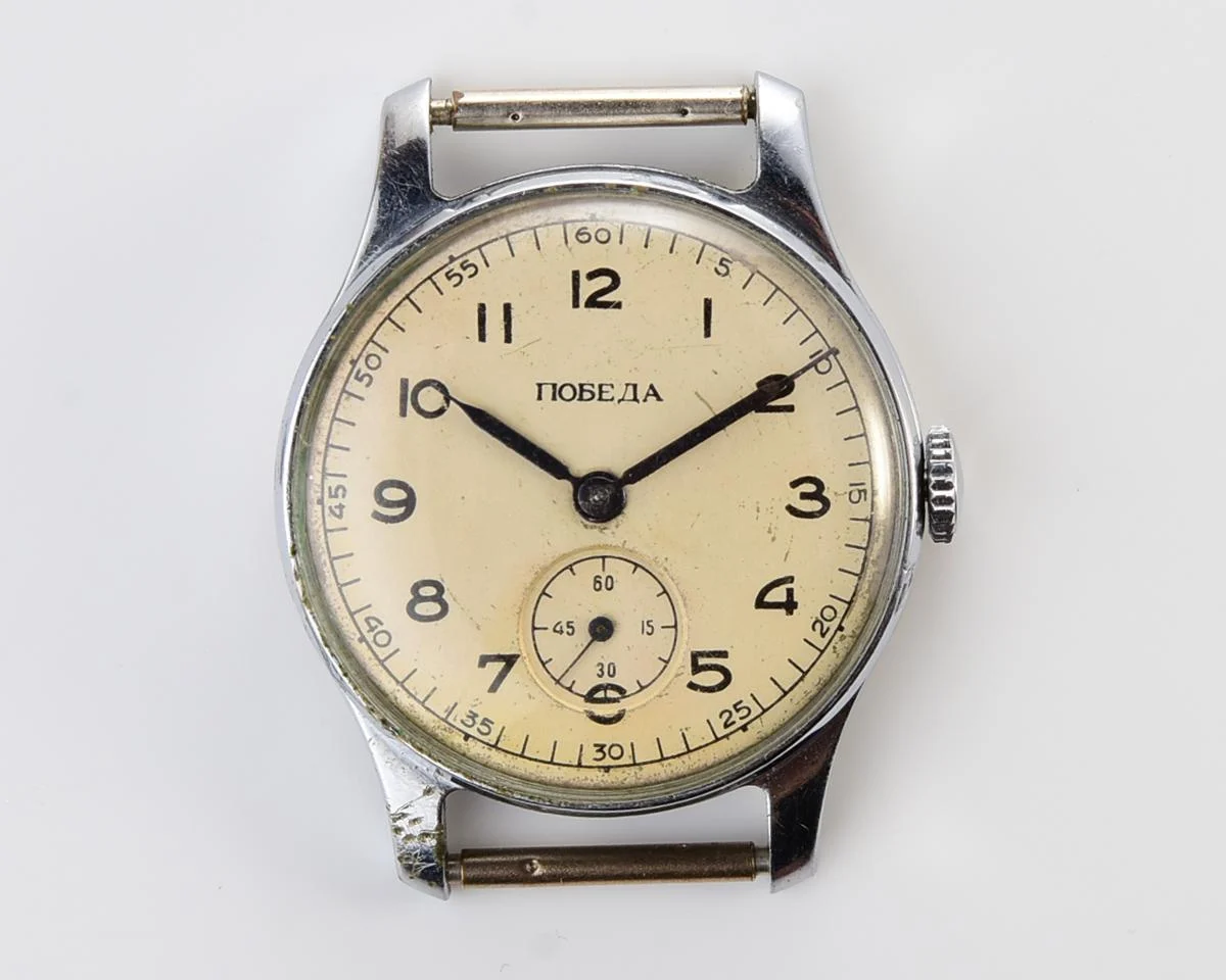 Rare!!! version vintage Soviet mechanical wrist watch Pobeda, 2nd quarter 1953