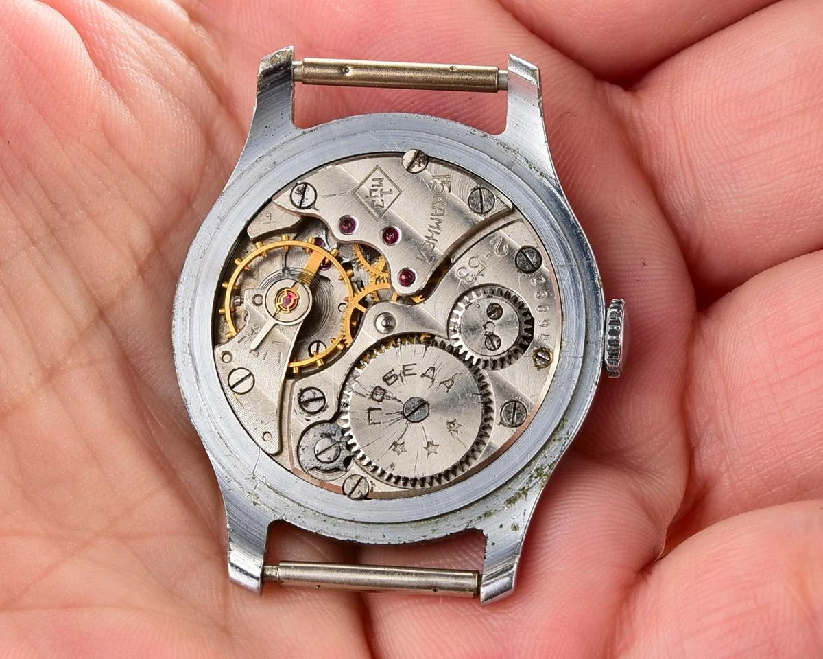 Rare!!! version vintage Soviet mechanical wrist watch Pobeda, 2nd quarter 1953