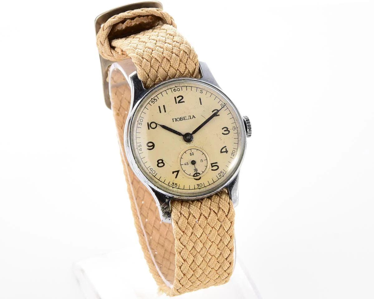 Rare!!! version vintage Soviet mechanical wrist watch Pobeda, 2nd quarter 1953