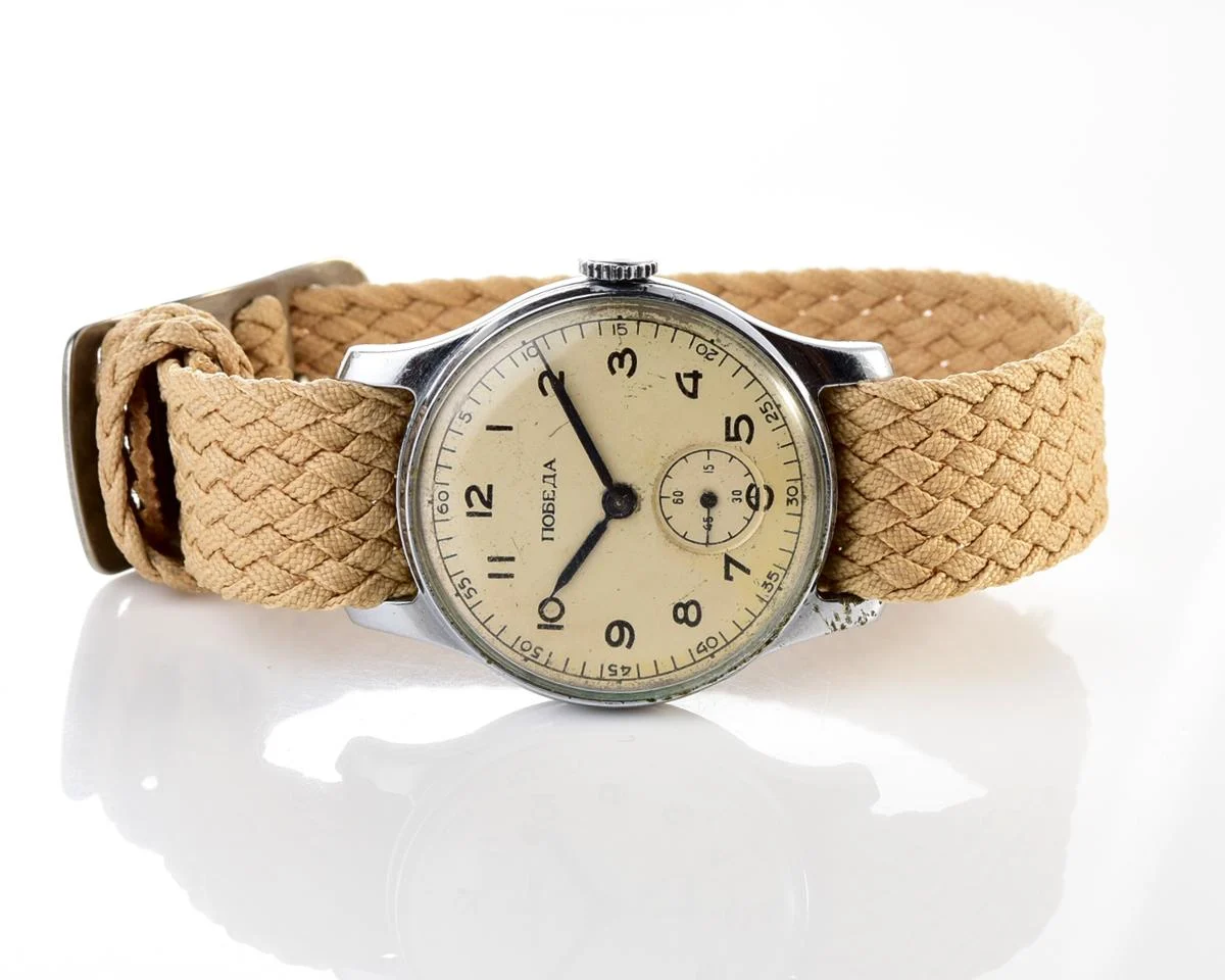 Rare!!! version vintage Soviet mechanical wrist watch Pobeda, 2nd quarter 1953