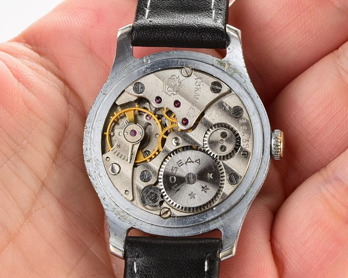 Vintage Soviet mechanical Pobeda wrist watch from 1st quarter 1952