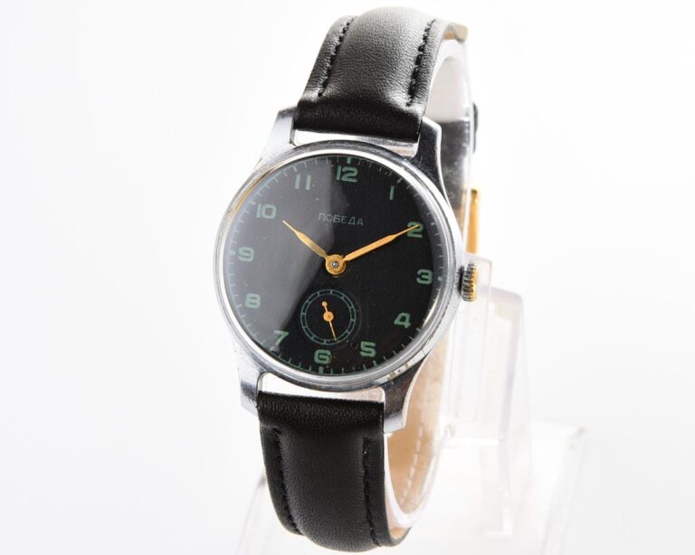 Vintage soviet mechanical POBEDA wrist watch from 1st quarter 1952