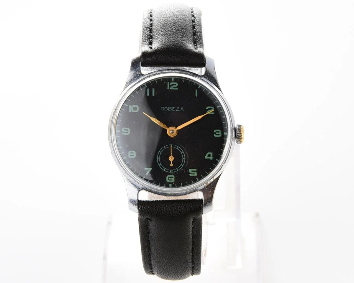 Vintage Soviet mechanical Pobeda wrist watch from 1st quarter 1952