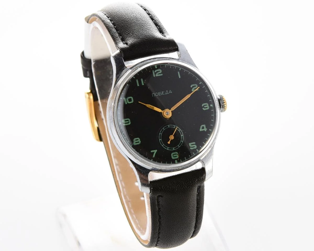 Vintage Soviet mechanical Pobeda wrist watch from 1st quarter 1952