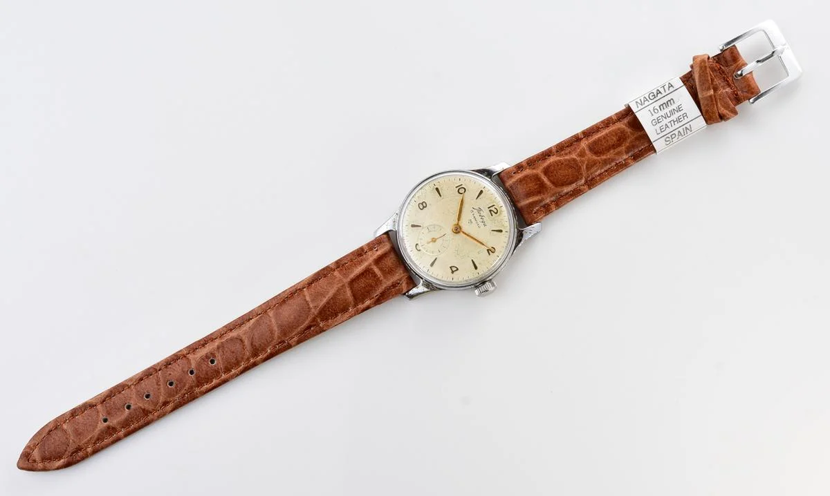Vintage Soviet mechanical Pobeda wrist watch from 1st quarter 1957