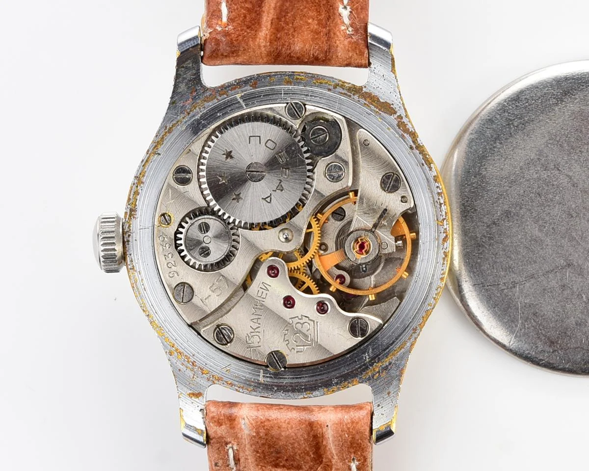 Vintage Soviet mechanical Pobeda wrist watch from 1st quarter 1957