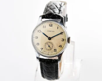 Vintage Soviet mechanical Pobeda wrist watch from 3rd quarter 1954