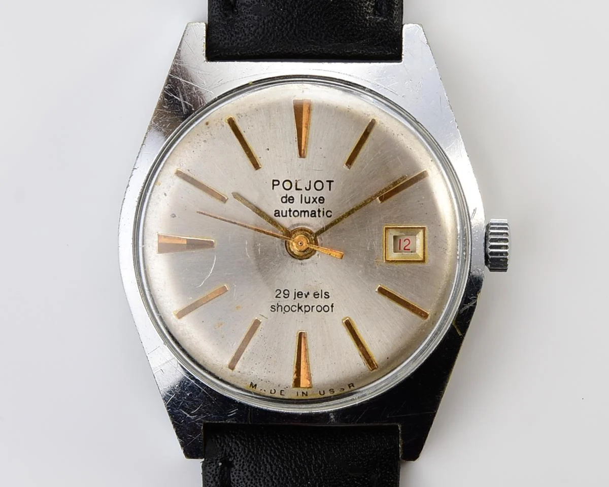 Soviet Poljot mechanical wristwatch with automatic self winding movement