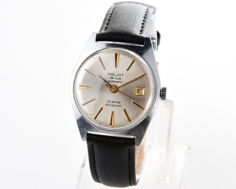 Soviet POLJOT mechanical wristwatch with automatic self winding movement