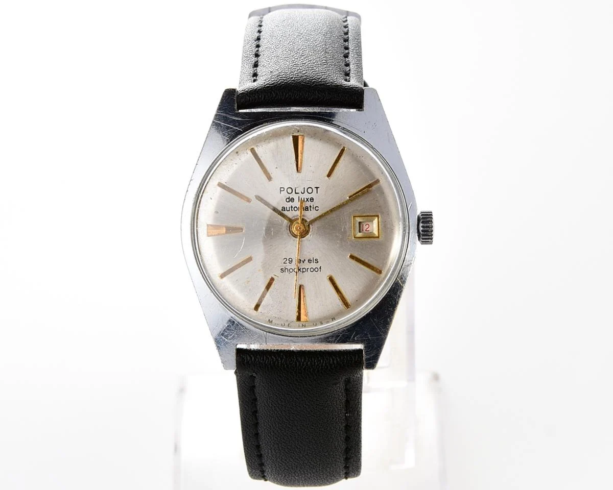 Soviet Poljot mechanical wristwatch with automatic self winding movement