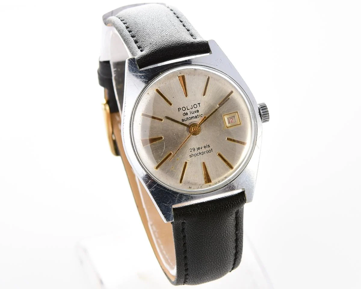 Soviet Poljot mechanical wristwatch with automatic self winding movement