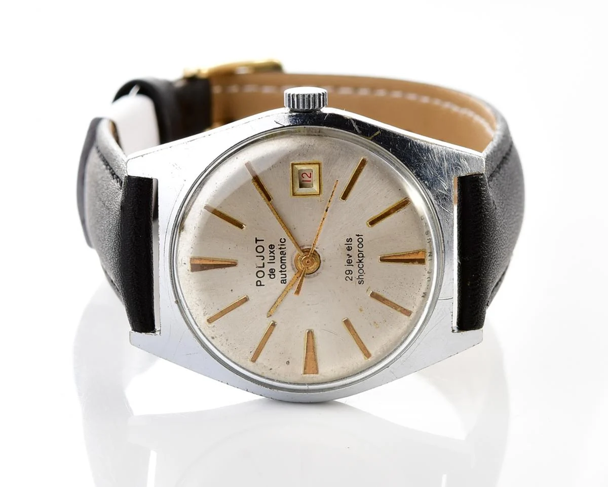 Soviet Poljot mechanical wristwatch with automatic self winding movement