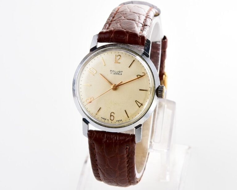 Excellent soviet vintage POLJOT mechanical wrist watch with intricate dial