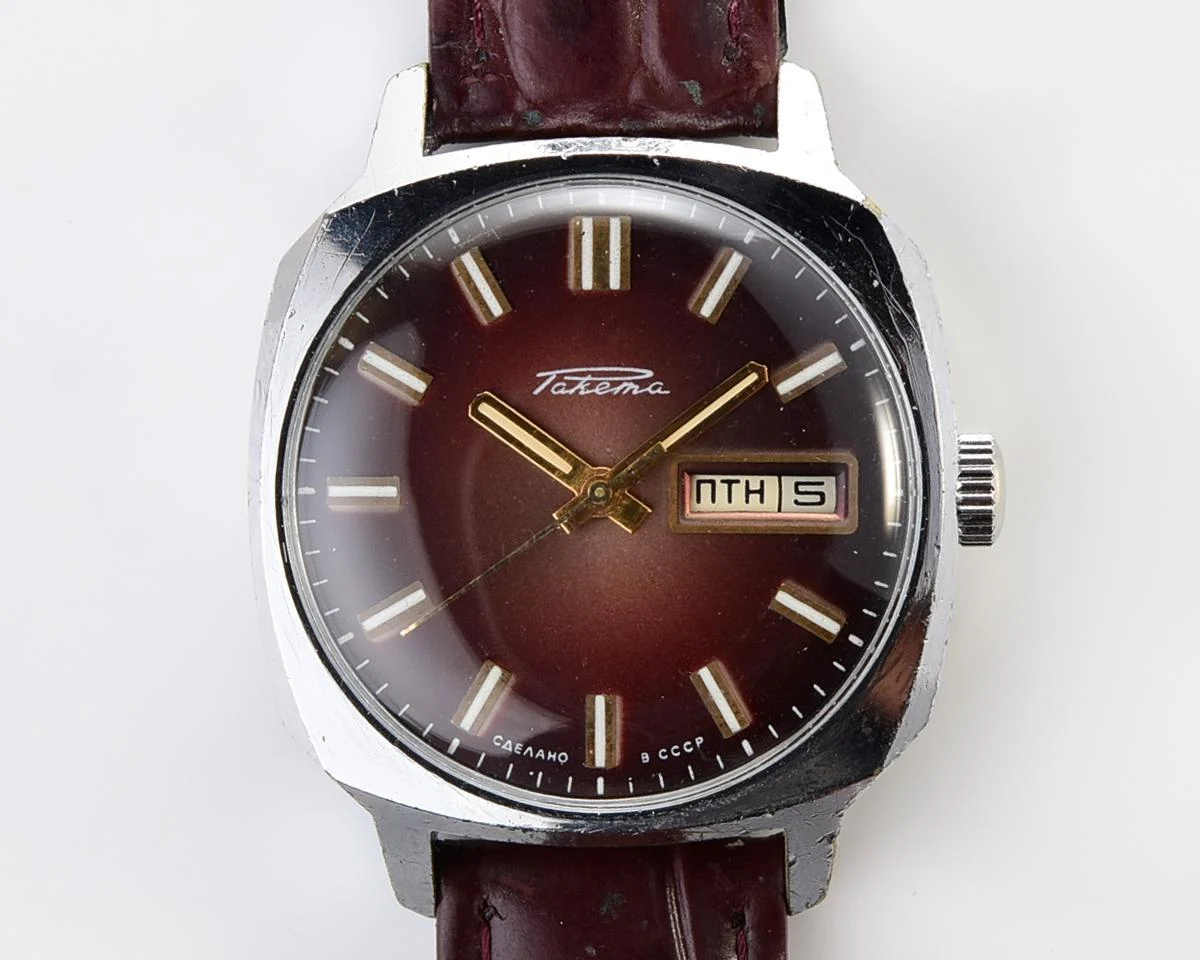 Soviet mechanical Raketa with automatic self winding movement