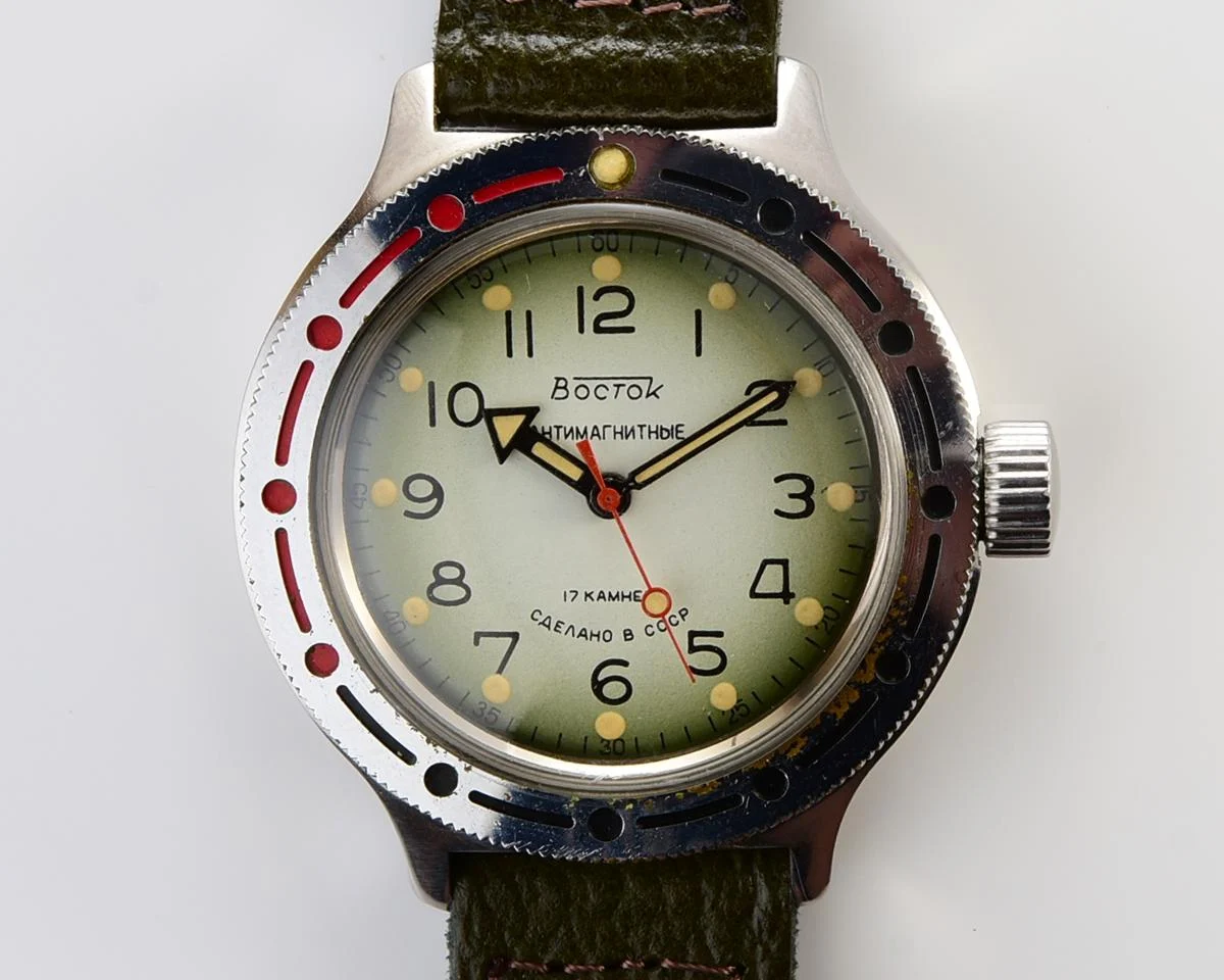 Soviet Vostok Amphibia vintage mechanical wristwatch