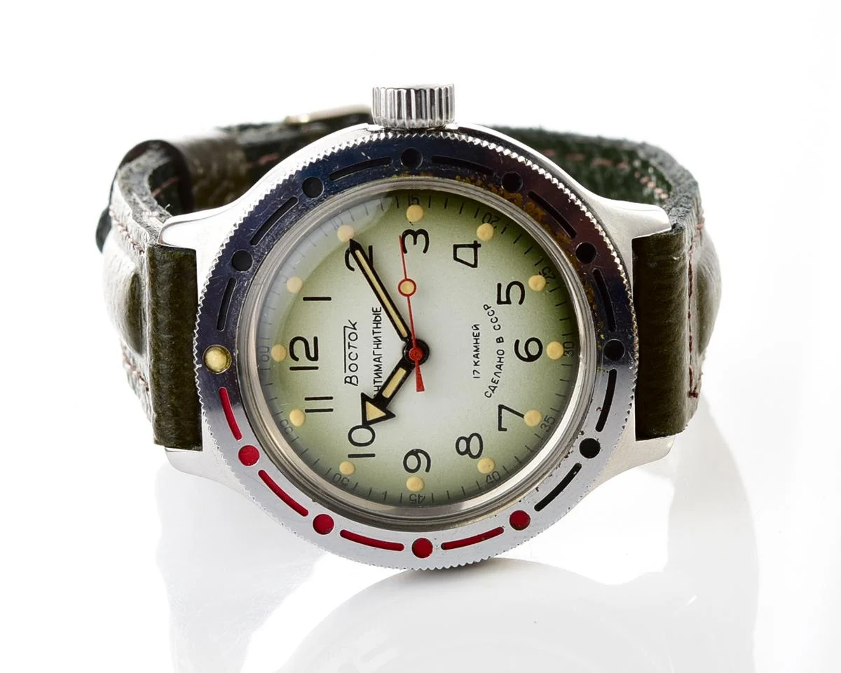 Soviet Vostok Amphibia vintage mechanical wristwatch