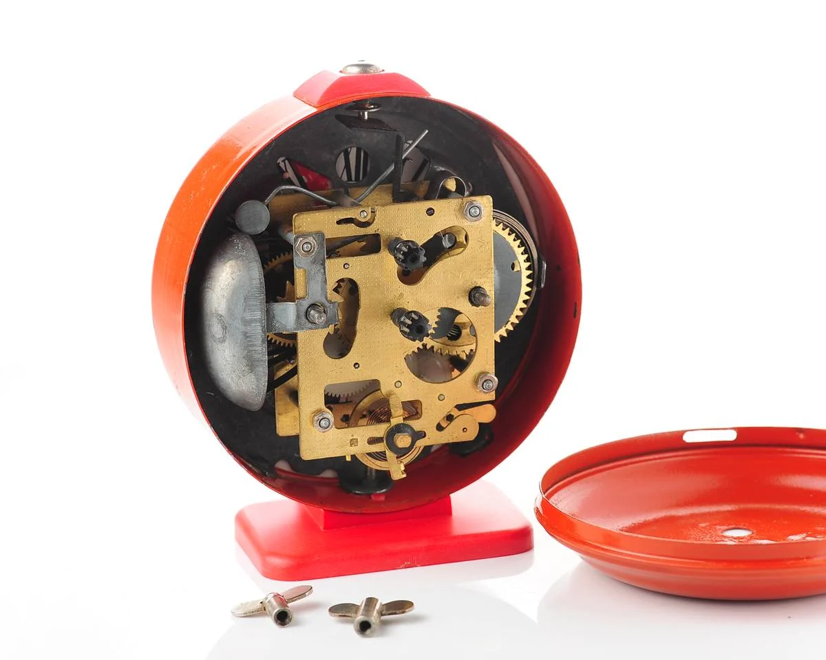 watch Jantar desk clock red 10011-0014