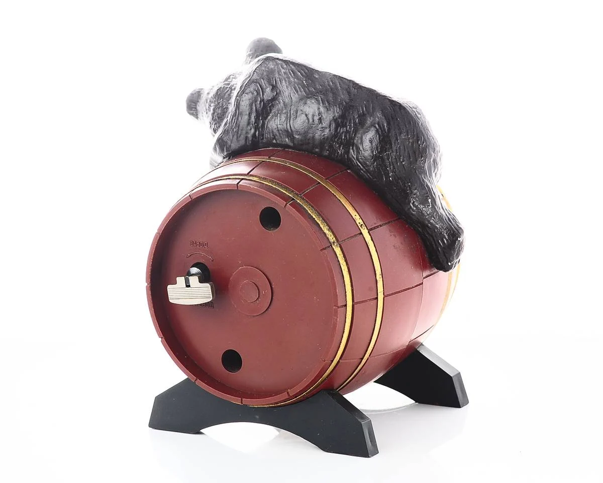 Molnija bear on the barrel table clock - 14 days power reserve!