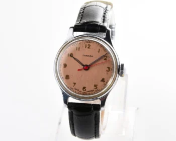 Rare! Vintage Pobeda watch with central second hand, bronze dial & uncommon hermetic case, from 3rd quarter of 1954