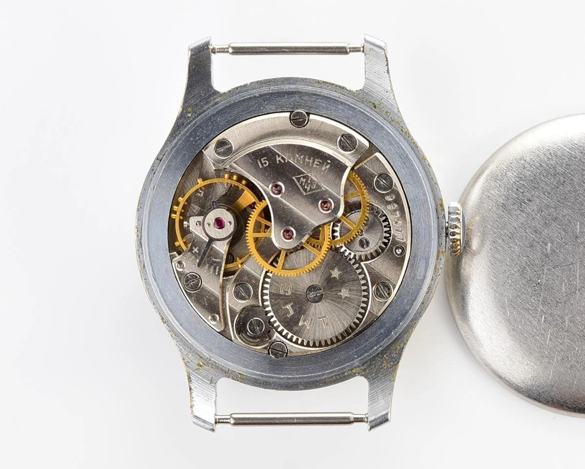 Vintage Pobeda watch with central seconds hand