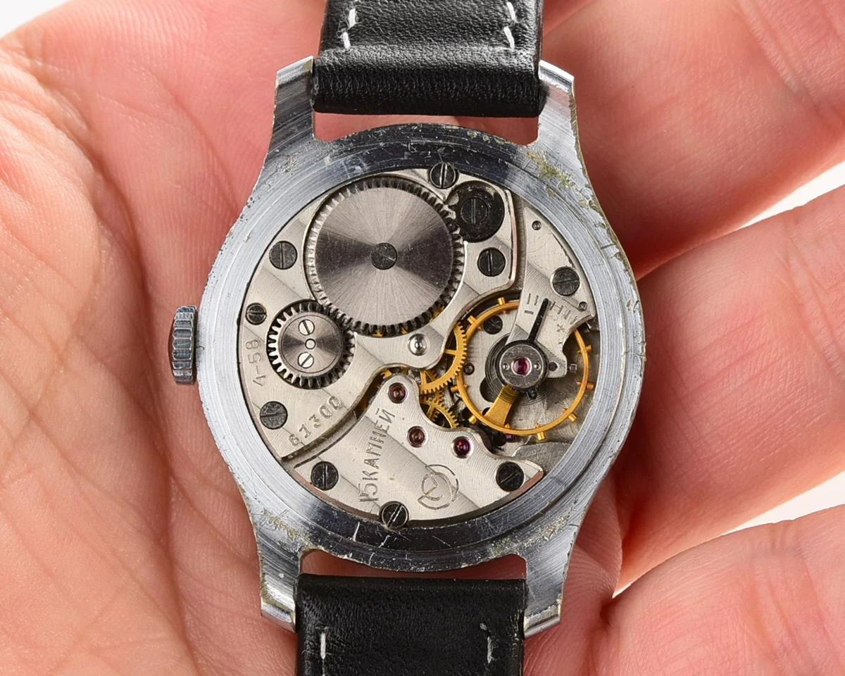 Vintage Soviet mechanical Pobeda wrist watch with rare dial