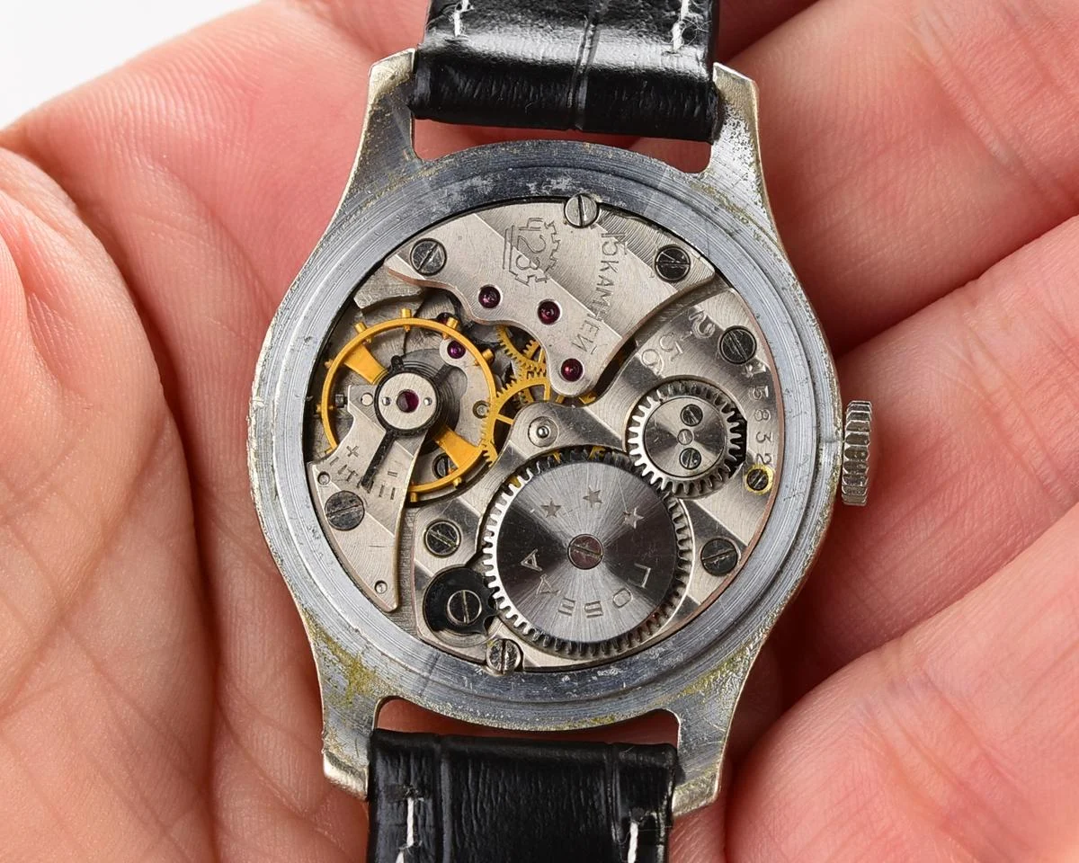 Excellent vintage Soviet Pobeda watch with bronze dial, 2nd quarter of 1956
