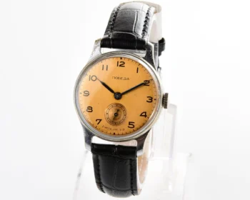Excellent vintage Soviet Pobeda watch with bronze dial, 2nd quarter of 1956