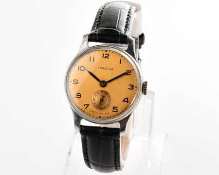 Excellent vintage soviet POBEDA watch with bronze dial, 2nd quarter of 1956