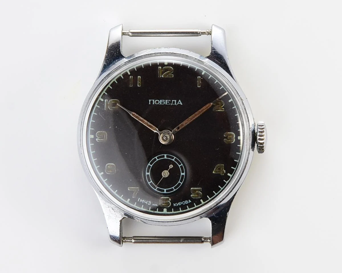 Vintage Soviet mechanical Pobeda wrist watch, 1MChZ, 2nd quarter of 1955