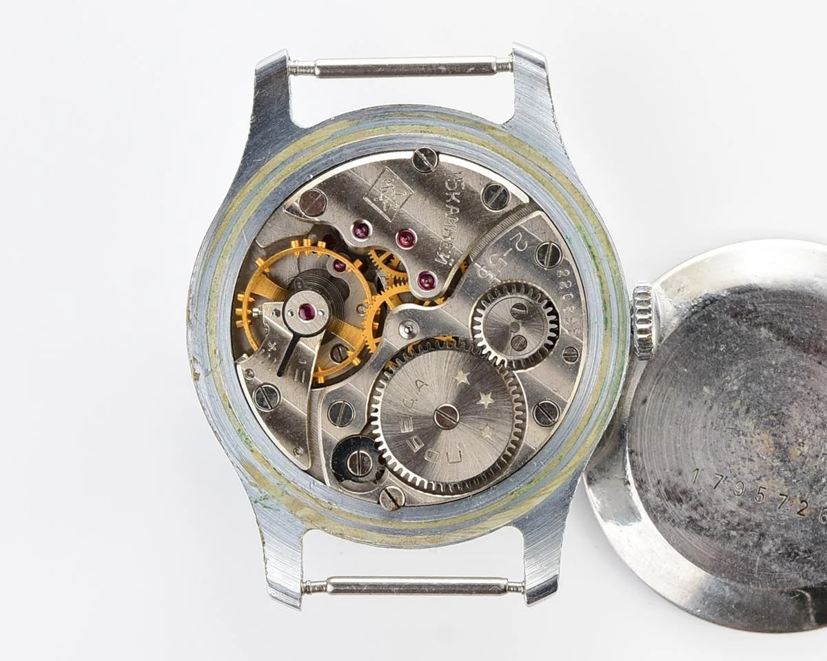 Vintage Soviet mechanical Pobeda wrist watch, 1MChZ, 2nd quarter of 1955