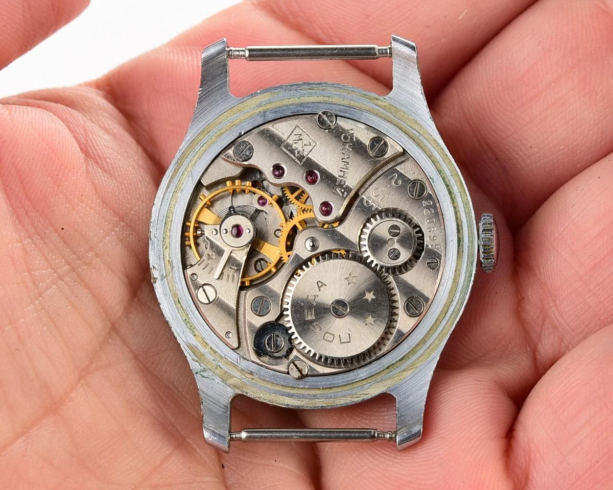 Vintage Soviet mechanical Pobeda wrist watch, 1MChZ, 2nd quarter of 1955