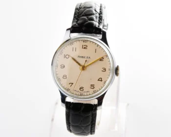 Vintage Pobeda watch with central seconds hand, 4th quarter of 1955