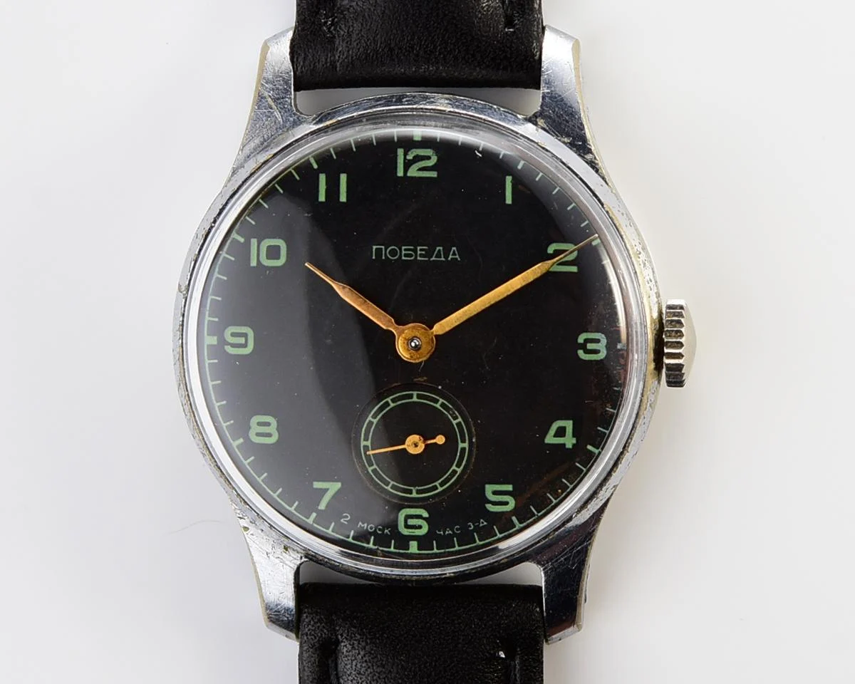 Vintage Soviet mechanical Pobeda wrist watch, 2MChZ from 1st quarter 1956
