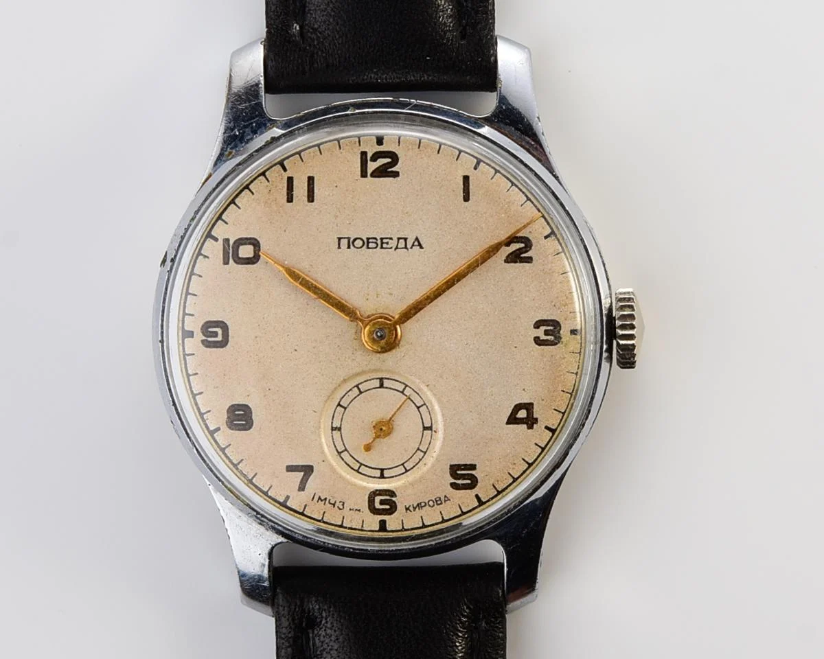 Excellent condition vintage Soviet mechanical Pobeda wrist watch, 1MChZ, 2nd quarter 1953