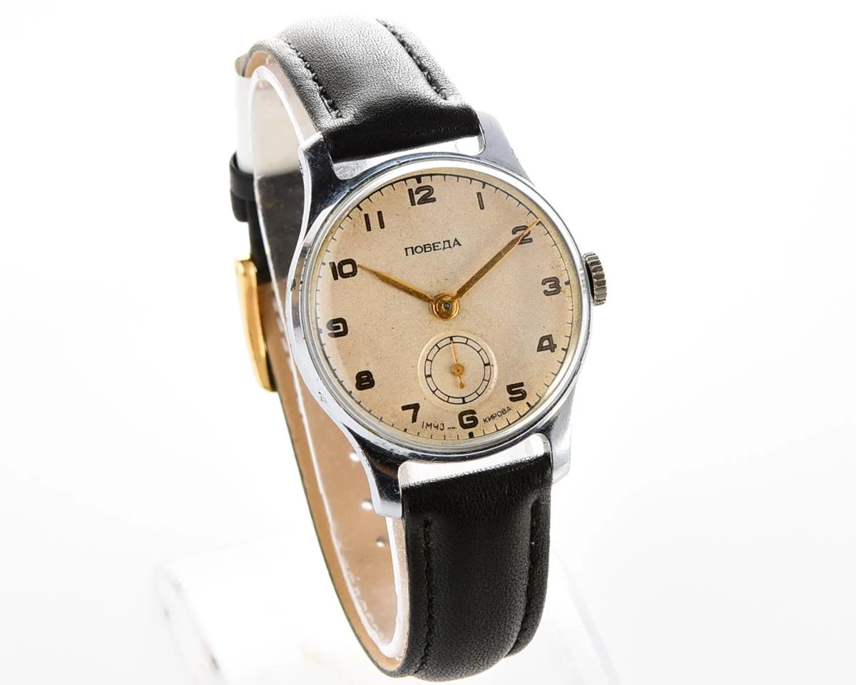 Excellent condition vintage Soviet mechanical Pobeda wrist watch, 1MChZ, 2nd quarter 1953