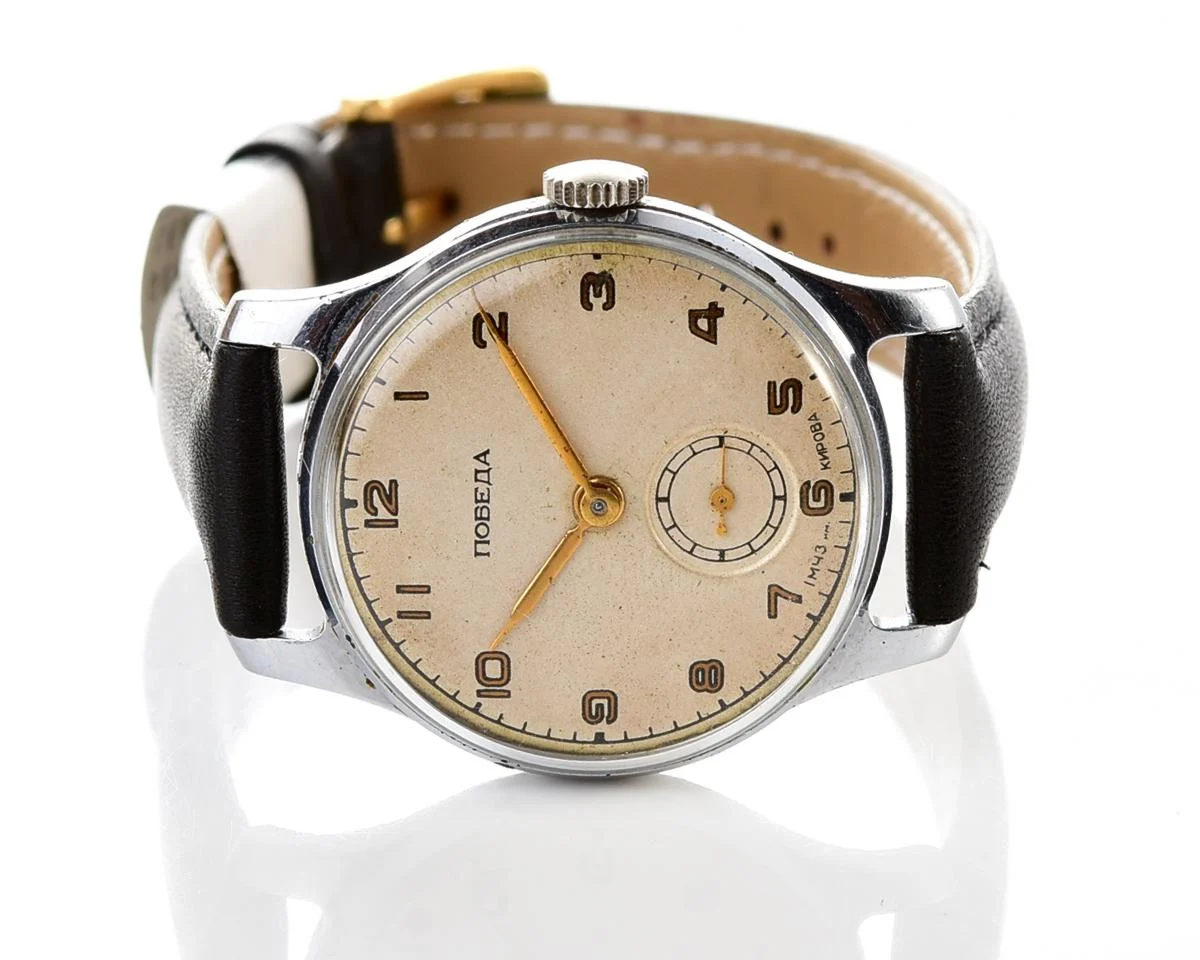 Excellent condition vintage Soviet mechanical Pobeda wrist watch, 1MChZ, 2nd quarter 1953