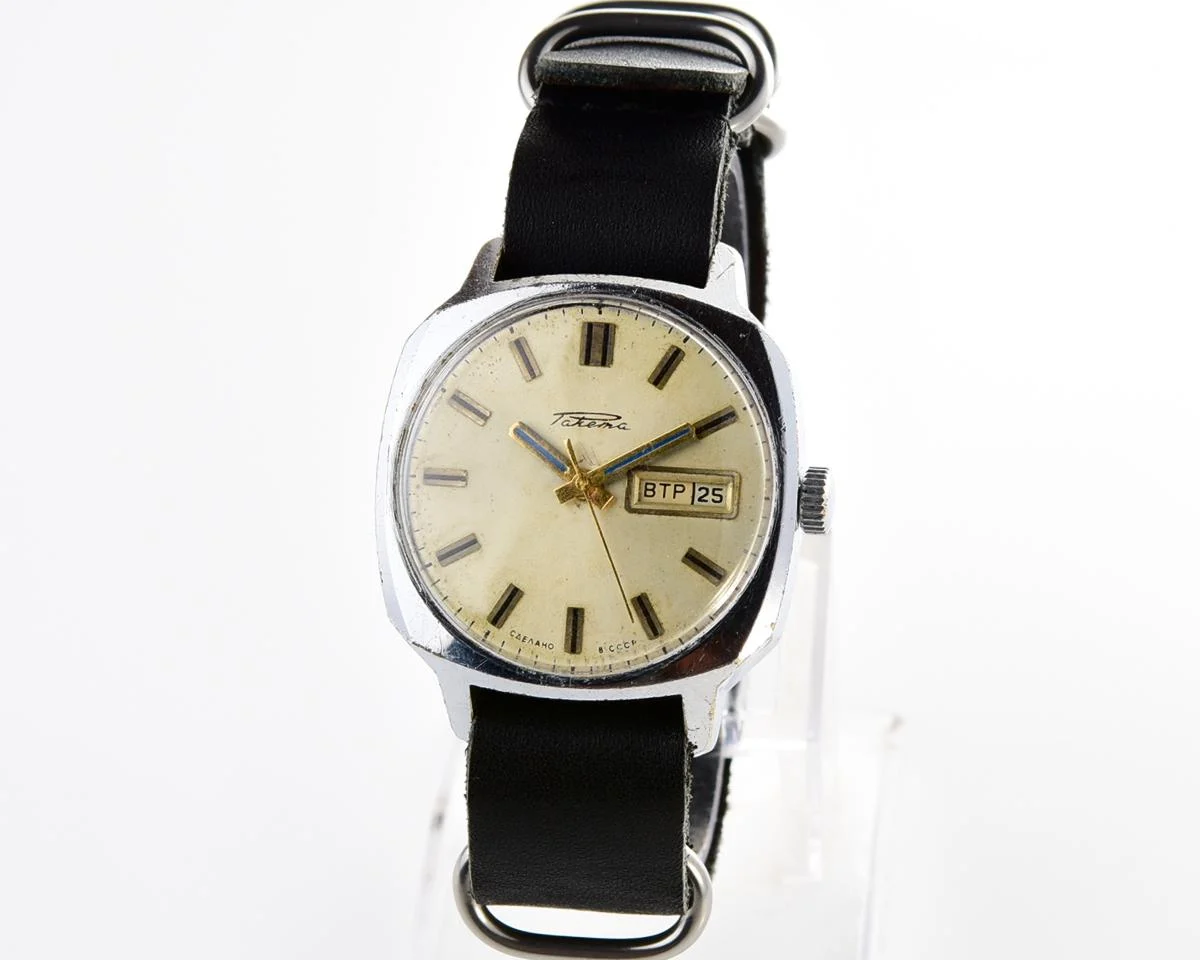 Vintage Soviet Raketa wrist watch with automatic movement