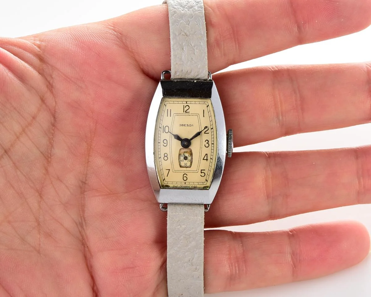 Vintage Soviet Zvezda wrist watch, 3rd quarter of 1955