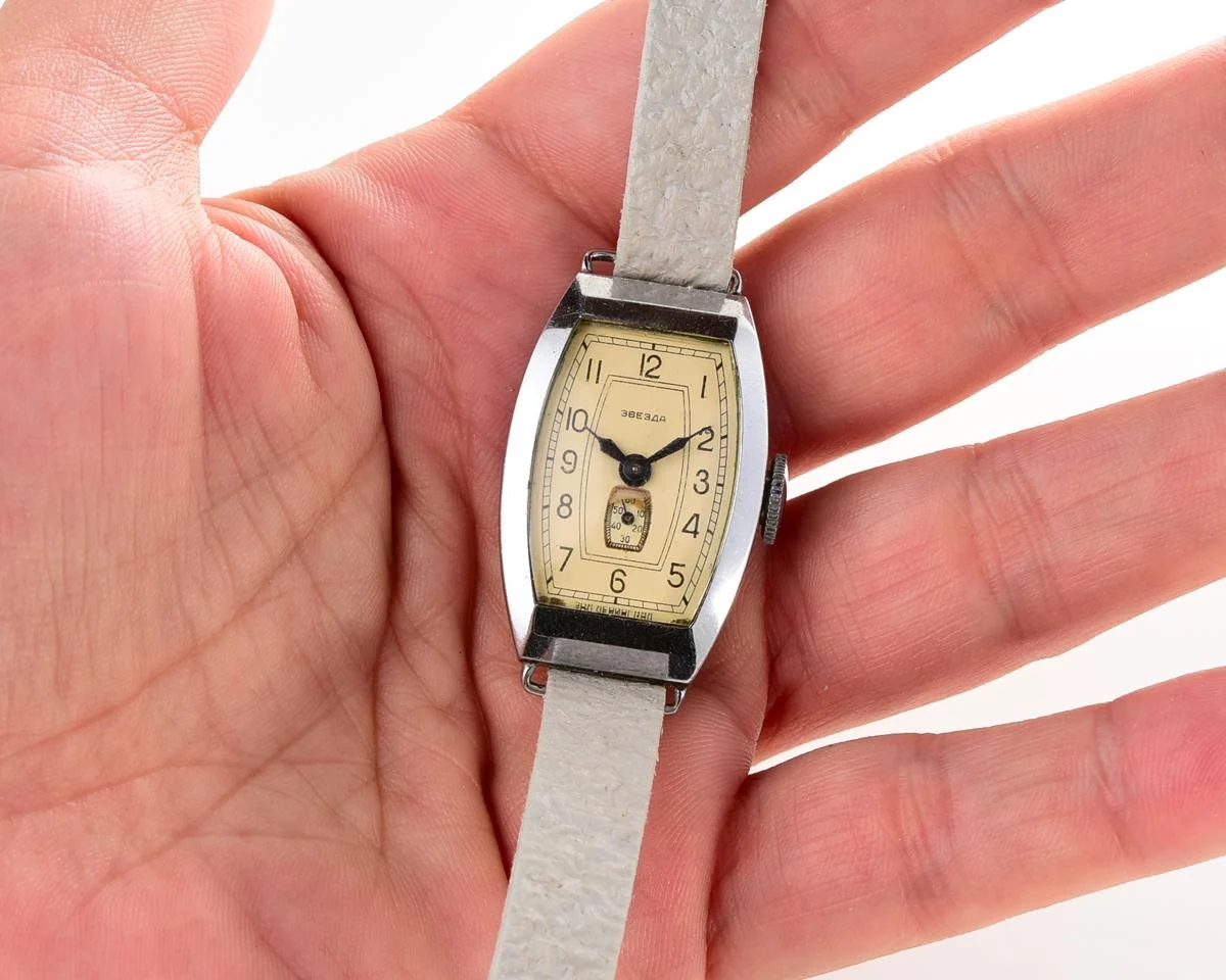 Vintage Soviet Zvezda wrist watch, 3rd quarter of 1955