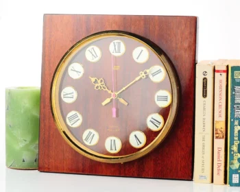 Vega (Yantar) vintage Soviet mechanical wall clock - 7.9 inches dial diameter